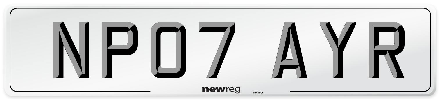 NP07 AYR Number Plate from New Reg
